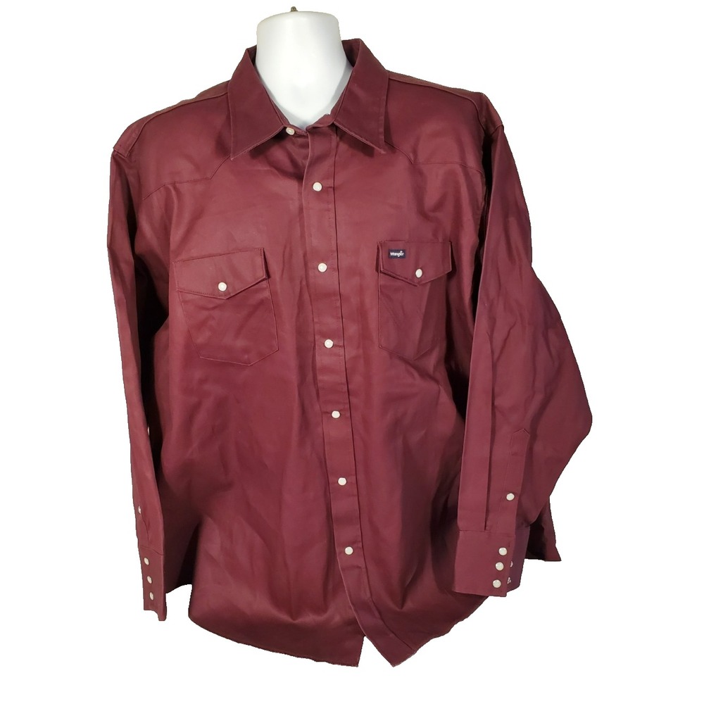 Wrangler Western 3XB Long Sleeve Pearl Snap Button-Up Shirt NWT NOS